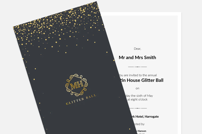 Glitter Ball invitations